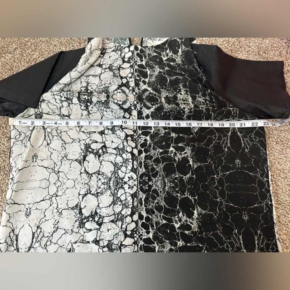 Shakuhachi abstract dress tunic leather sleeve size medium goth artsy size M - Picture 8 of 9